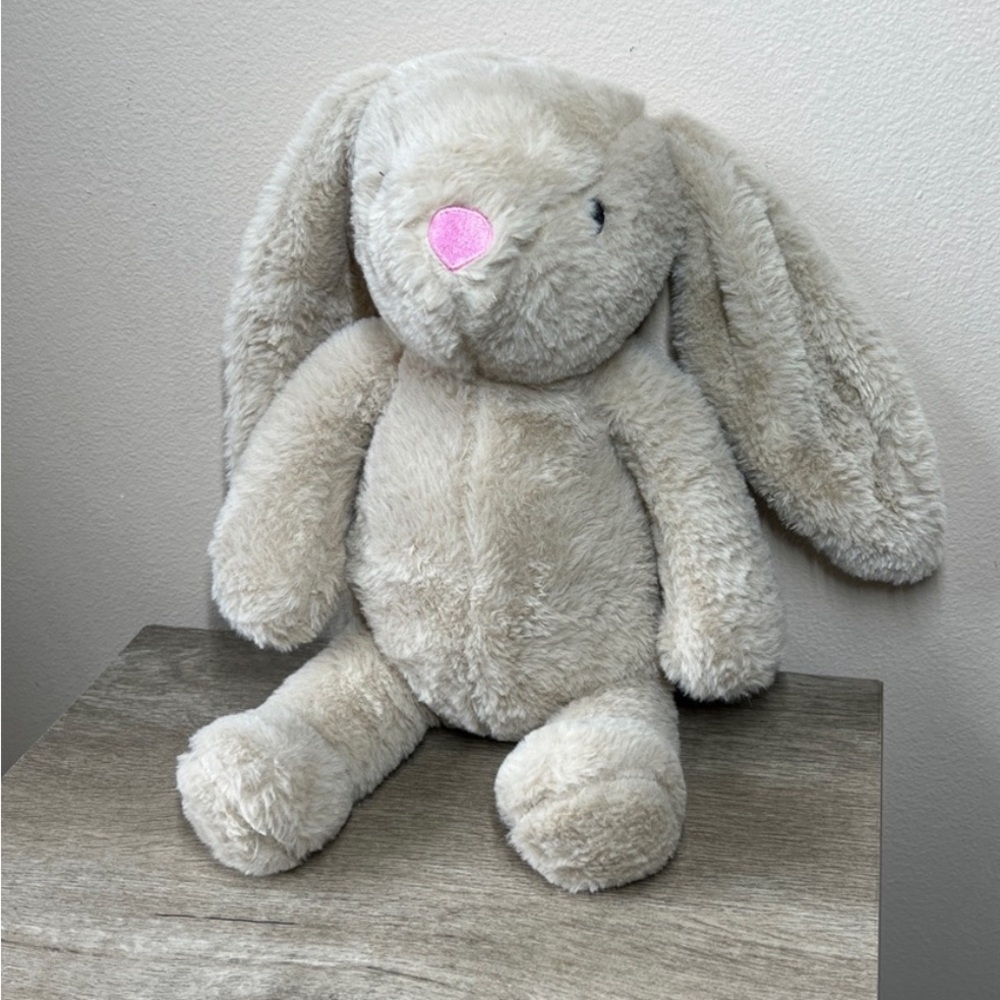PetLou Floppy Bunny Dog Toy Crinkle Ears Lg Squeaker Embroidered Eyes/Nose 22”